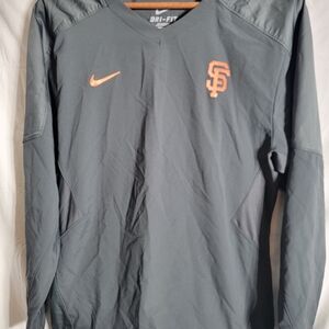 Nike Gray Performance Jacket with Orange Accents